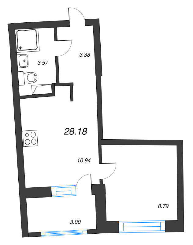 1 ккв 28,2 м²