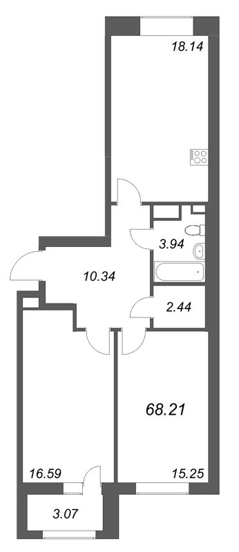 3 ккв (Евро) 68,2 м²