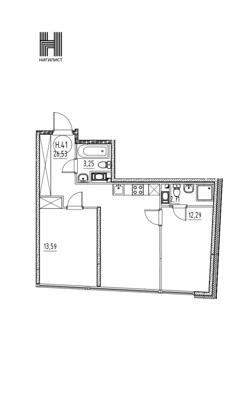 3 ккв (Евро) 58,4 м²