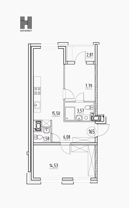 3 ккв (Евро) 50,8 м²
