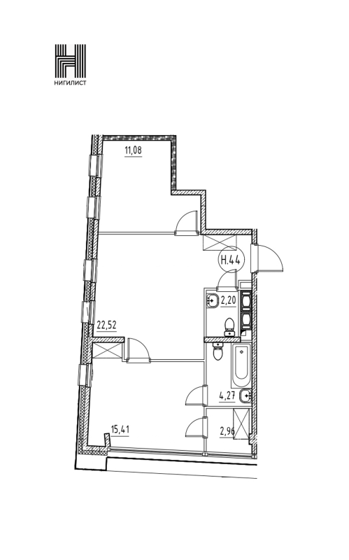 3 ккв (Евро) 58,4 м²