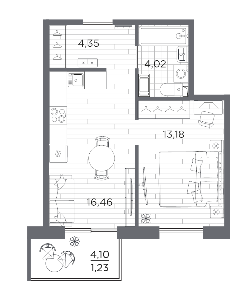 2 ккв (Евро) 39,2 м²