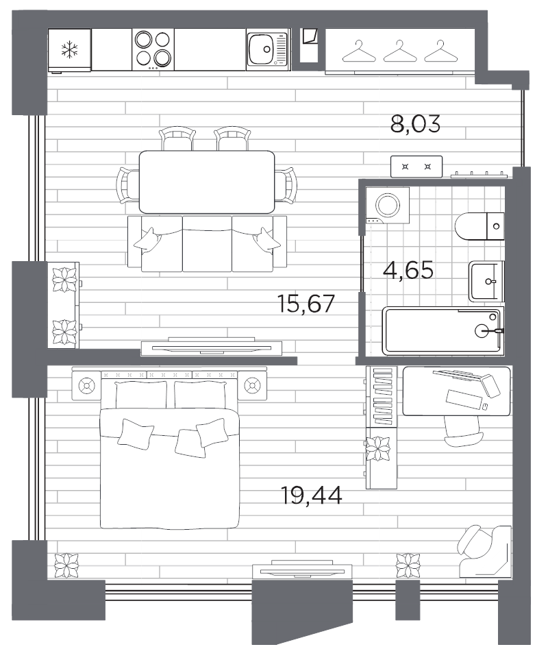 2 ккв (Евро) 47,8 м²