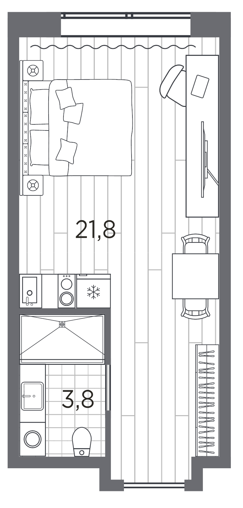 Студия 25,6 м²