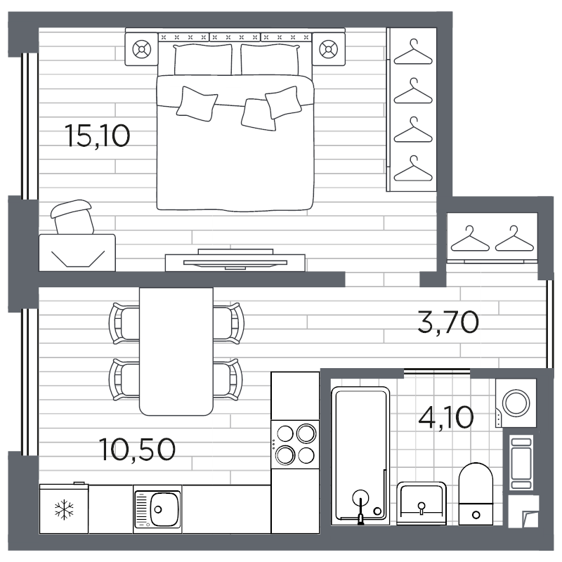 1 ккв 33,4 м²