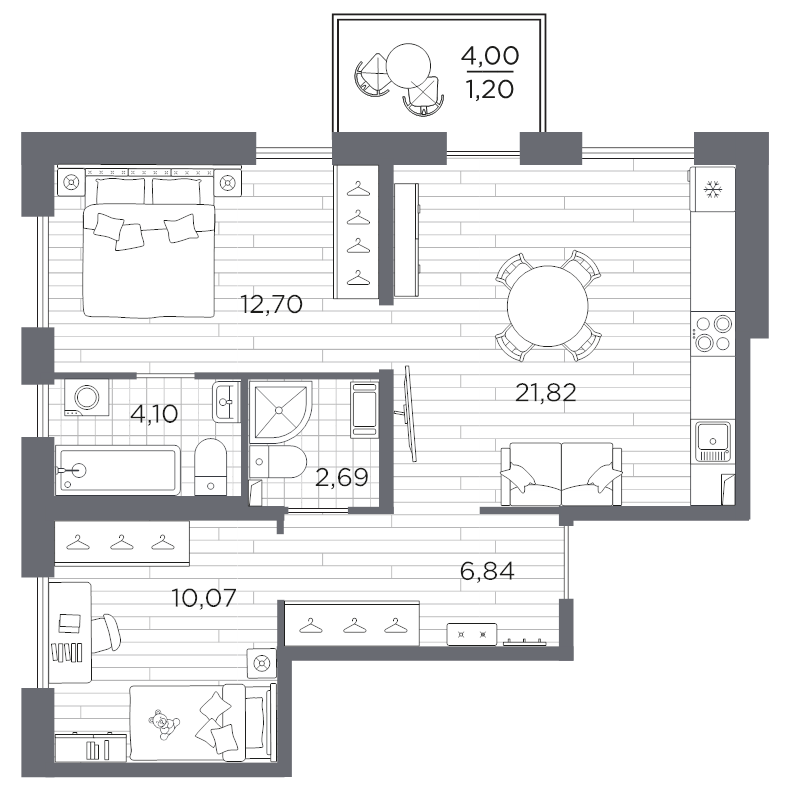 3 ккв (Евро) 59,4 м²