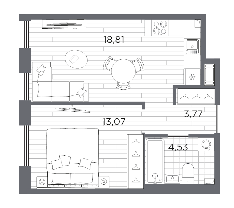 2 ккв (Евро) 40,2 м²