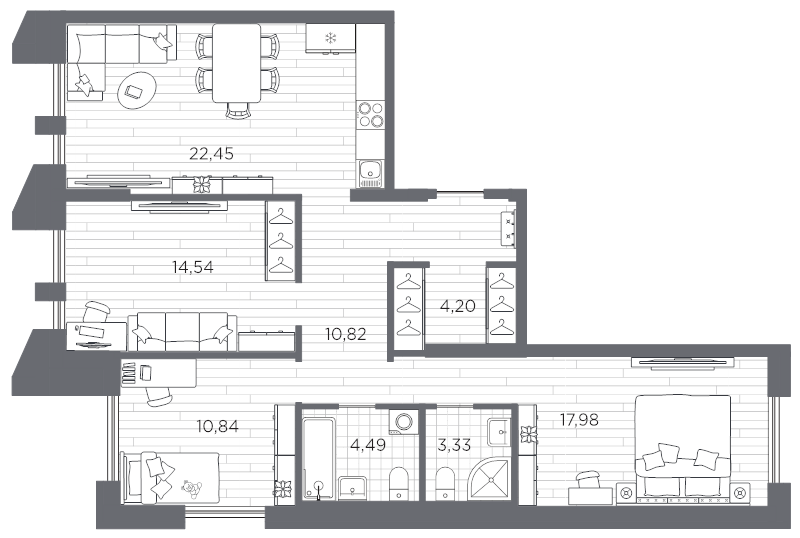 4 ккв (Евро) 88,7 м²