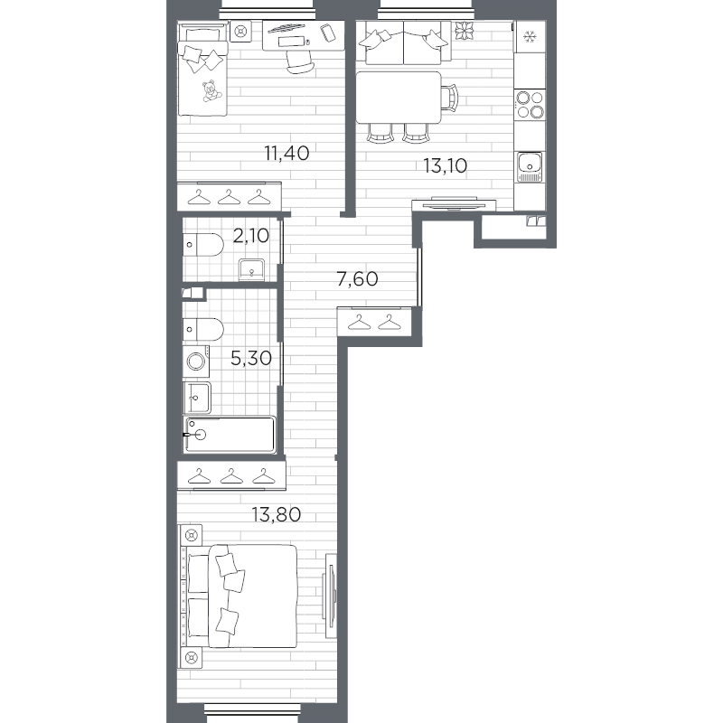 2 ккв 53,3 м²