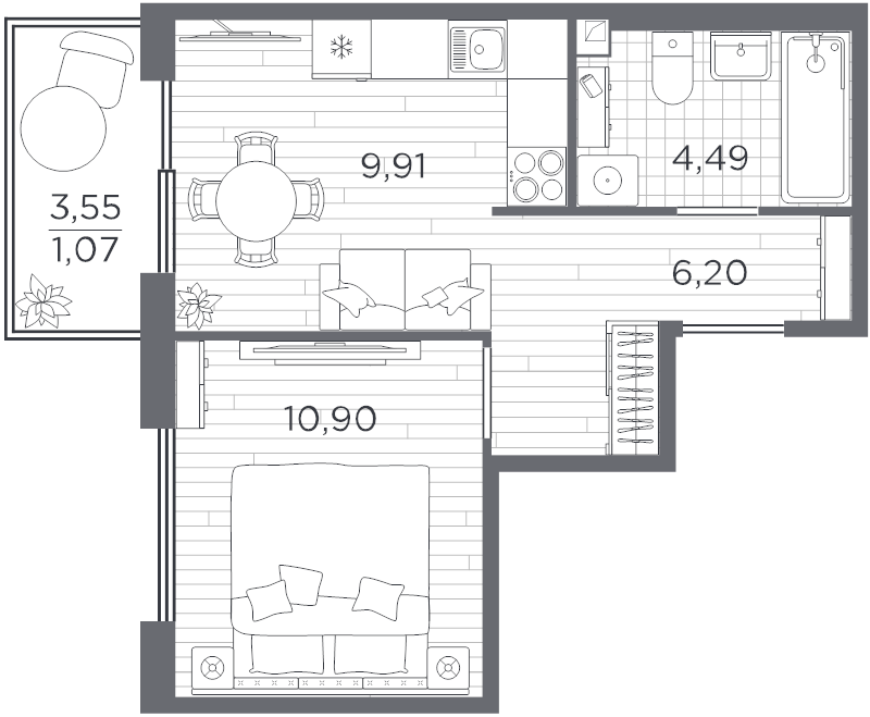 1 ккв 33,2 м²
