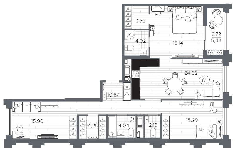 4 ккв (Евро) 105,1 м²