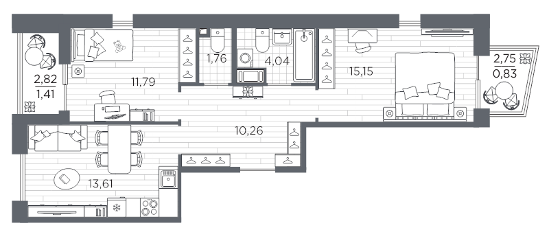 2 ккв 58,9 м²