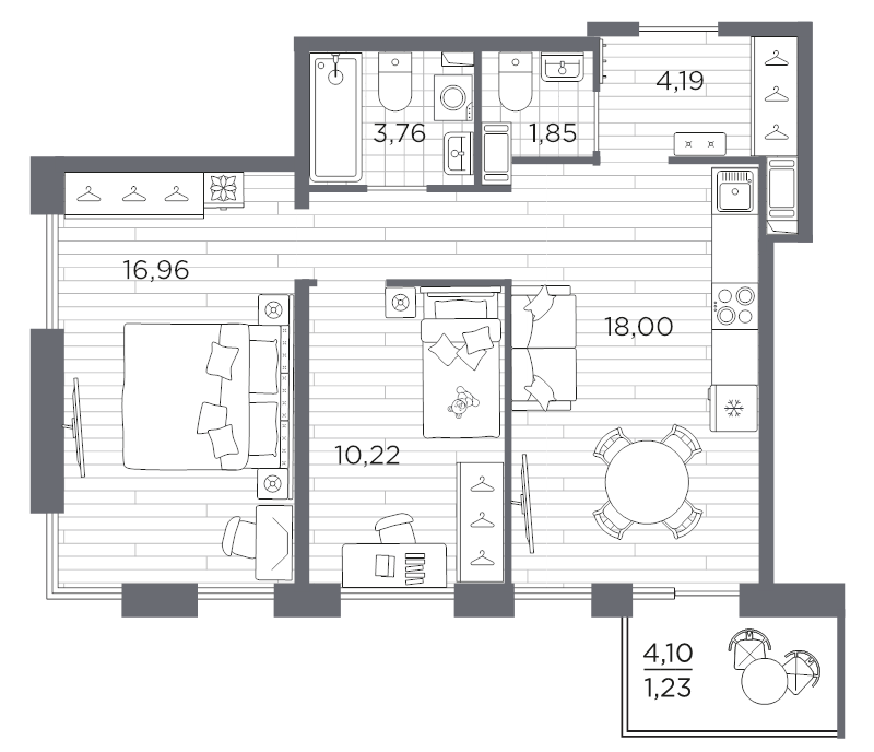 3 ккв (Евро) 59,2 м²