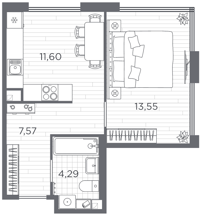 1 ккв 37,6 м²