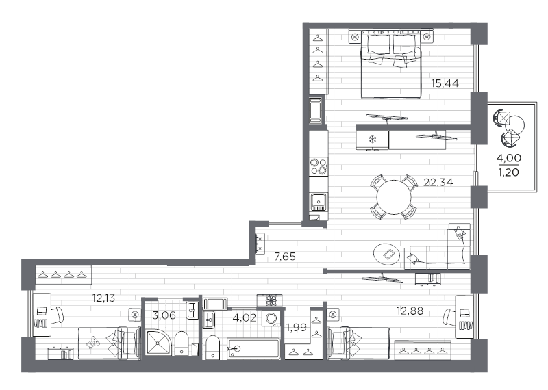 4 ккв (Евро) 80,7 м²