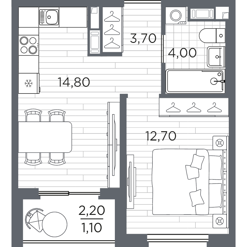 1 ккв 36,3 м²