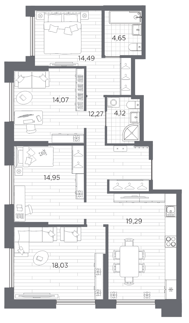 5 ккв (Евро) 101,9 м²