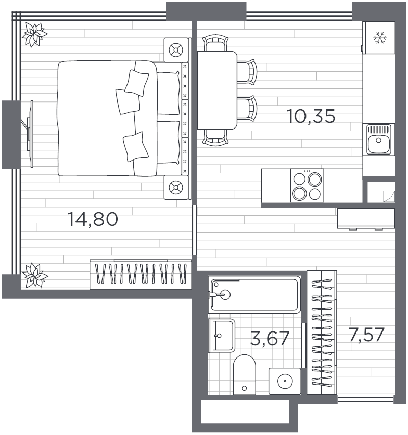 1 ккв 37,1 м²