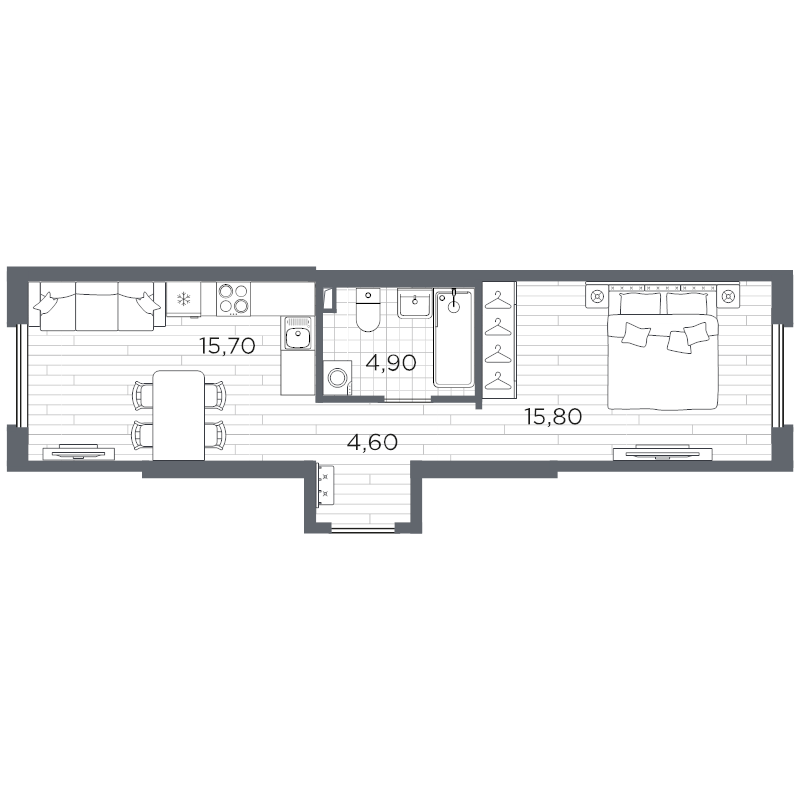 2 ккв (Евро) 41,5 м²