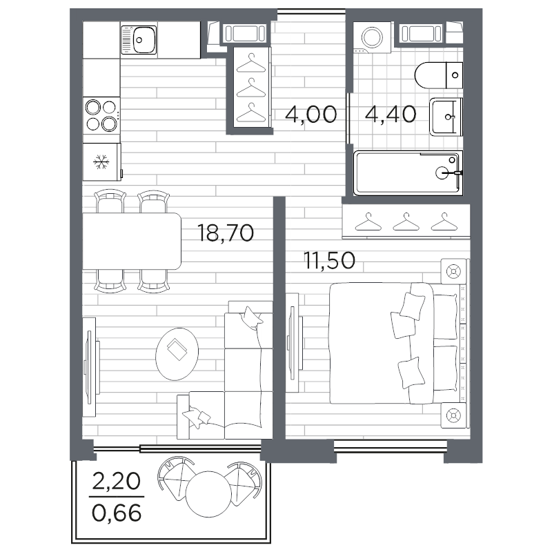 2 ккв (Евро) 39,3 м²