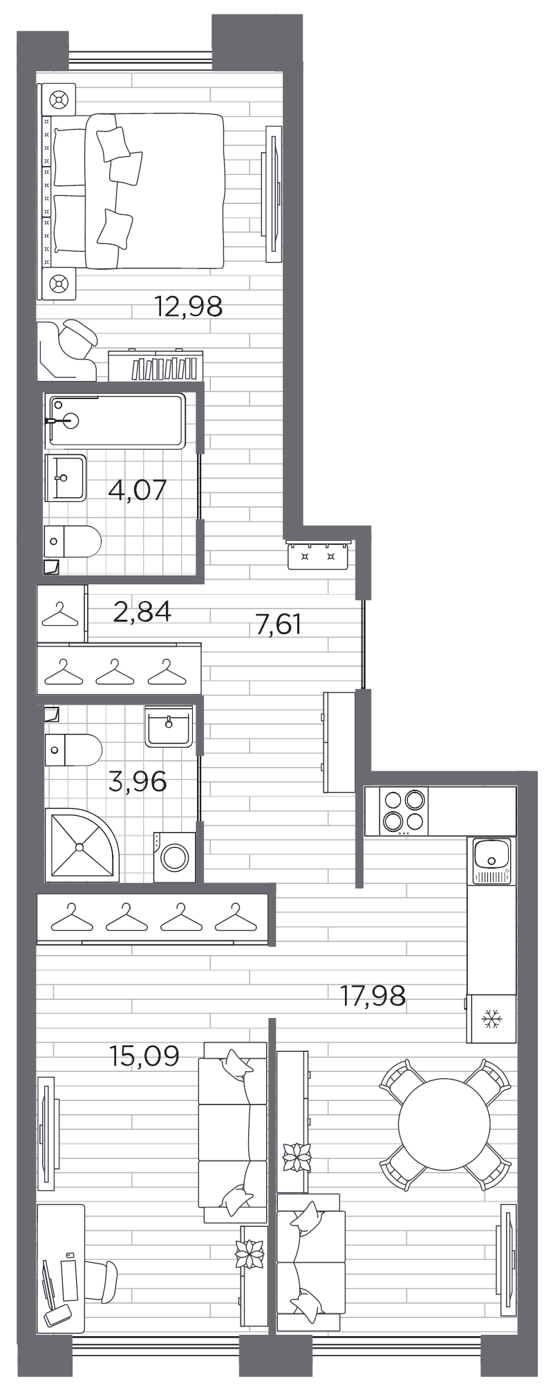 3 ккв (Евро) 64,5 м²