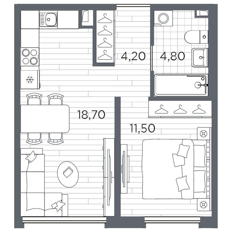 2 ккв (Евро) 39,2 м²