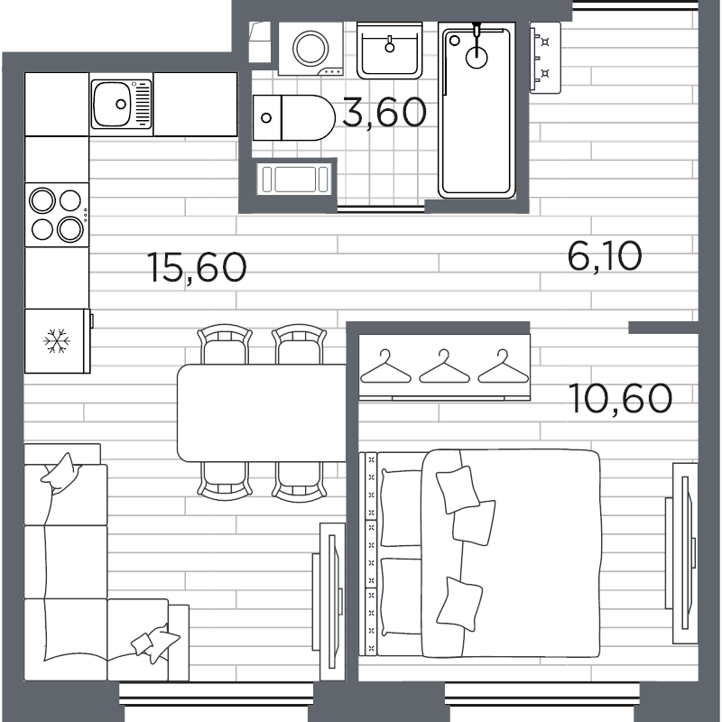 2 ккв (Евро) 35,9 м²