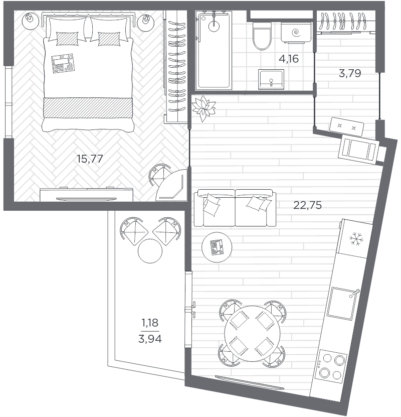 2 ккв (Евро) 47,8 м²