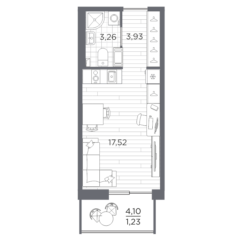 Студия 25,9 м²
