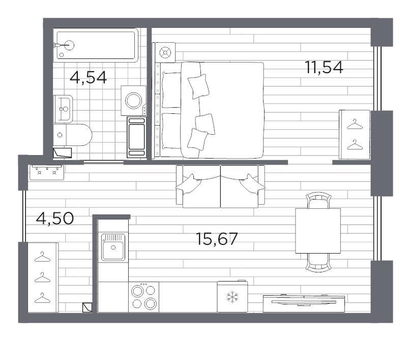 2 ккв (Евро) 36,3 м²
