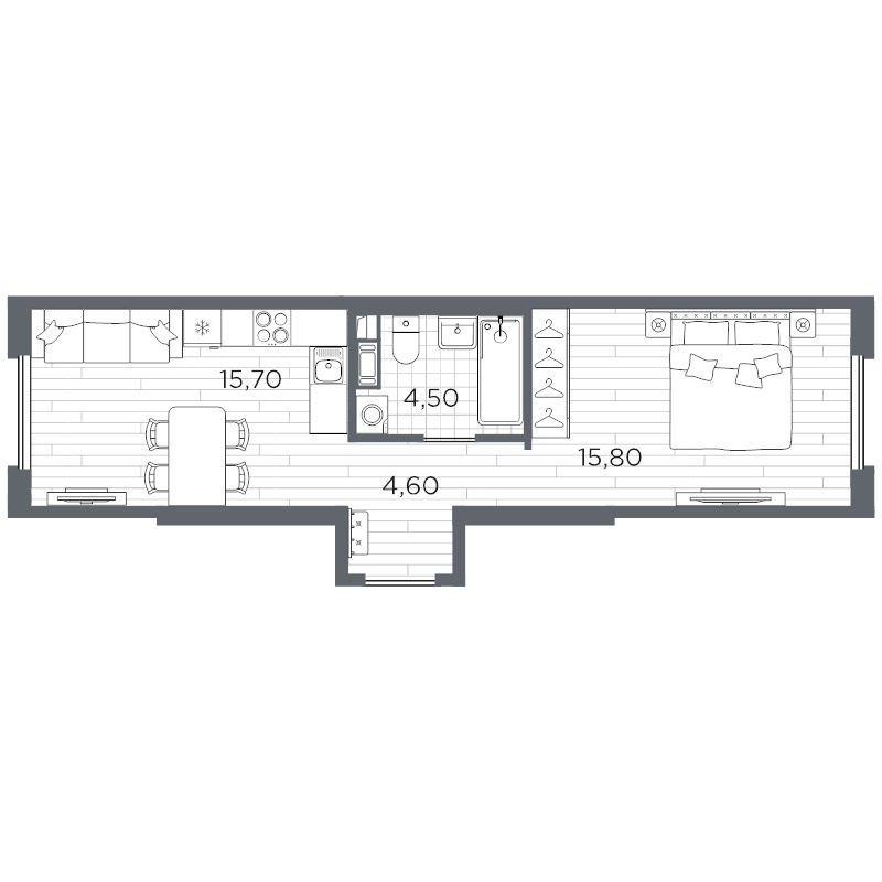 2 ккв (Евро) 41,1 м²