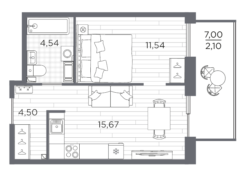 2 ккв (Евро) 38,4 м²