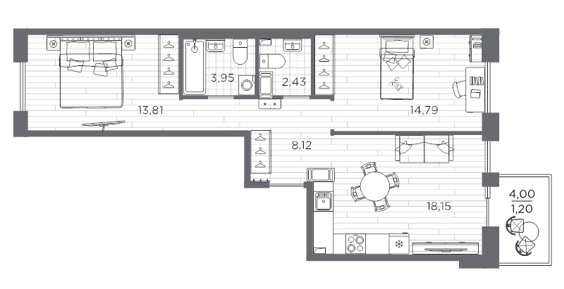 3 ккв (Евро) 62,5 м²