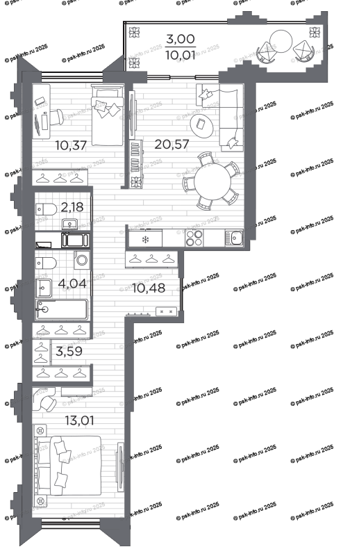 3 ккв (Евро) 67,2 м²