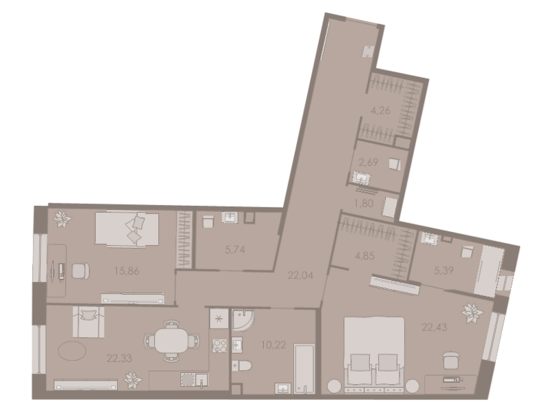 3 ккв (Евро) 117,2 м²