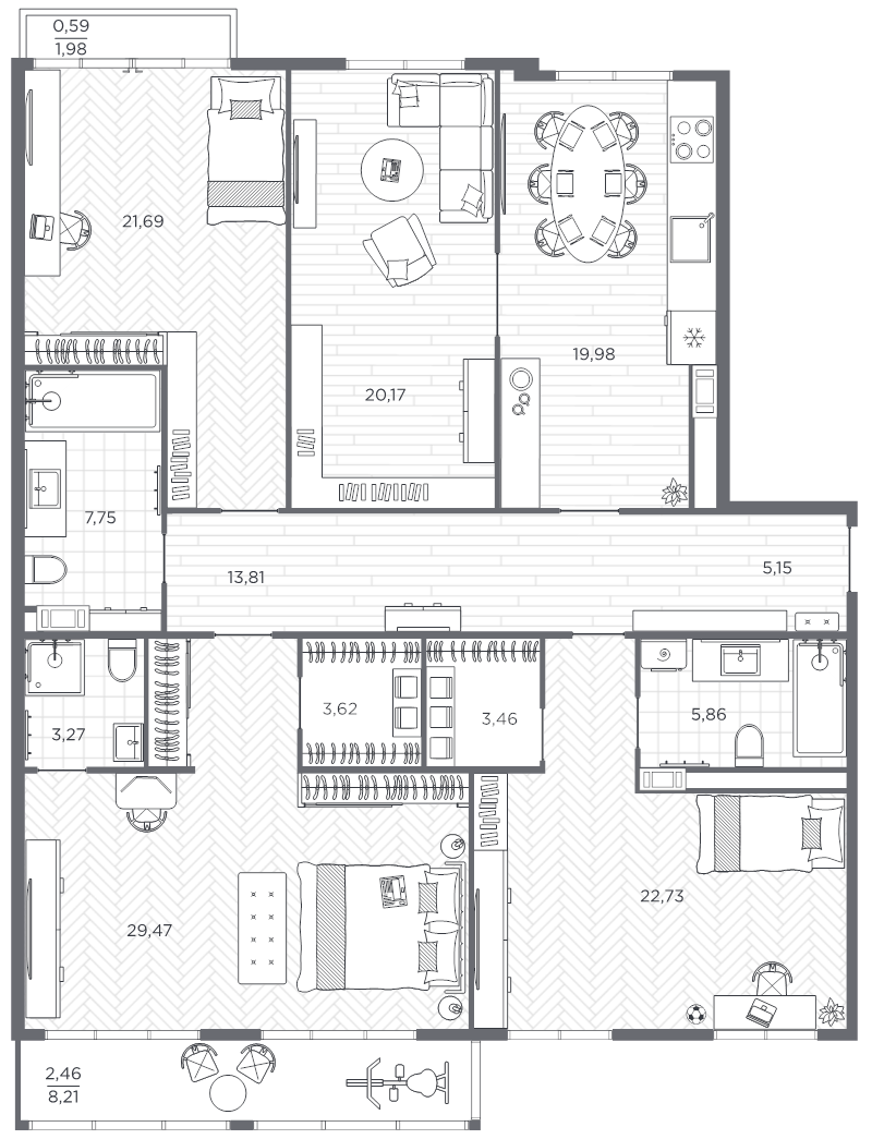 5 ккв (Евро) 158,8 м²