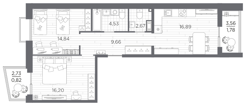 3 ккв (Евро) 67,3 м²