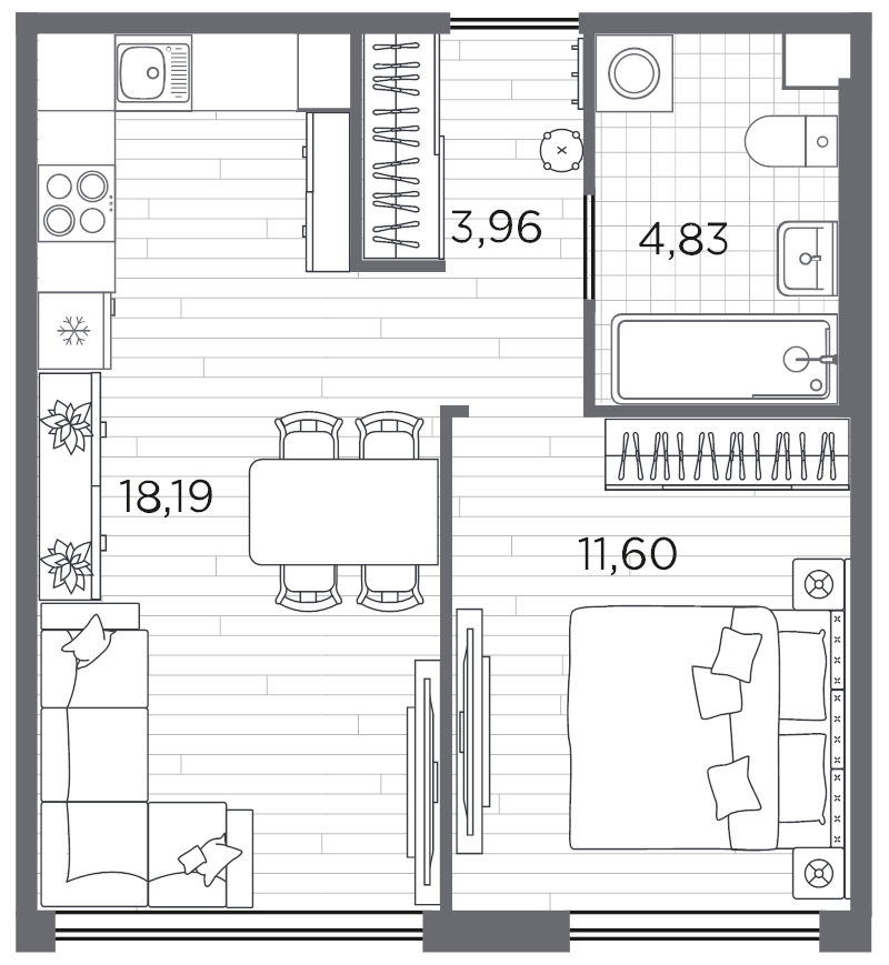 2 ккв (Евро) 39,4 м²