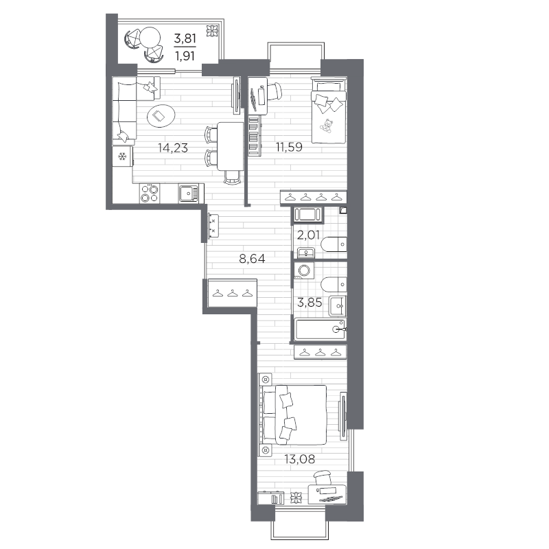 2 ккв 55,3 м²