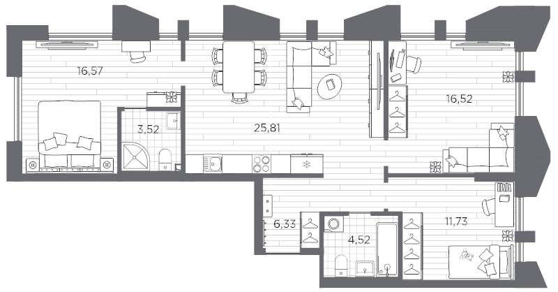 4 ккв (Евро) 85 м²