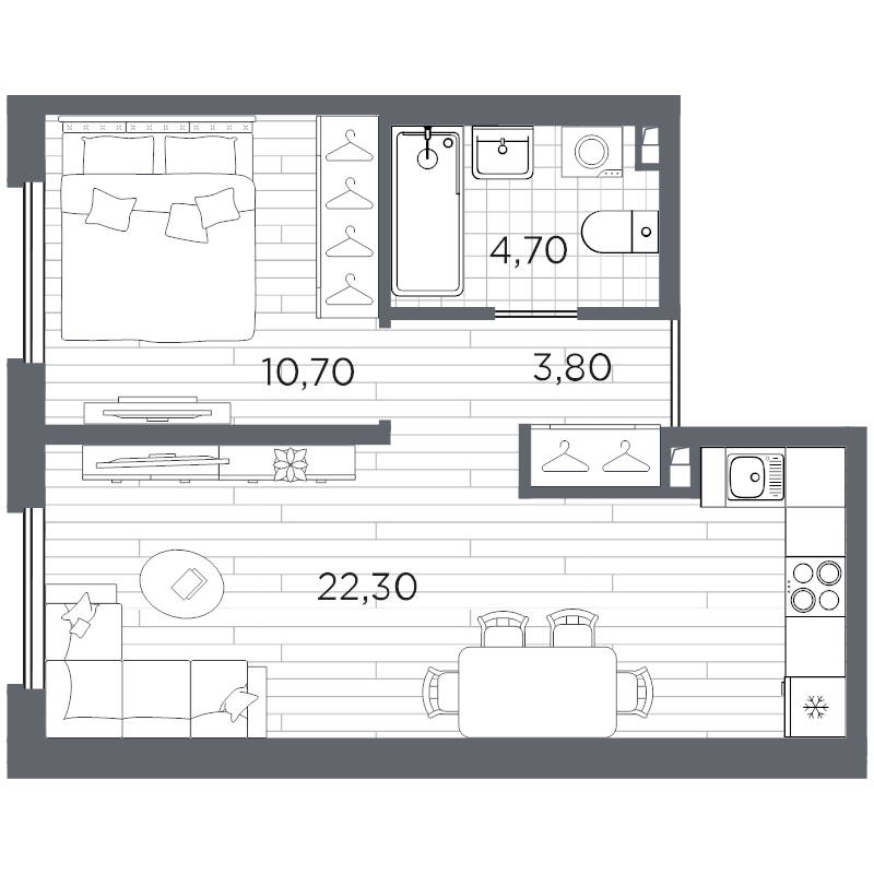 2 ккв (Евро) 41,5 м²