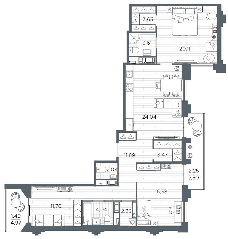 4 ккв (Евро) 106,9 м²