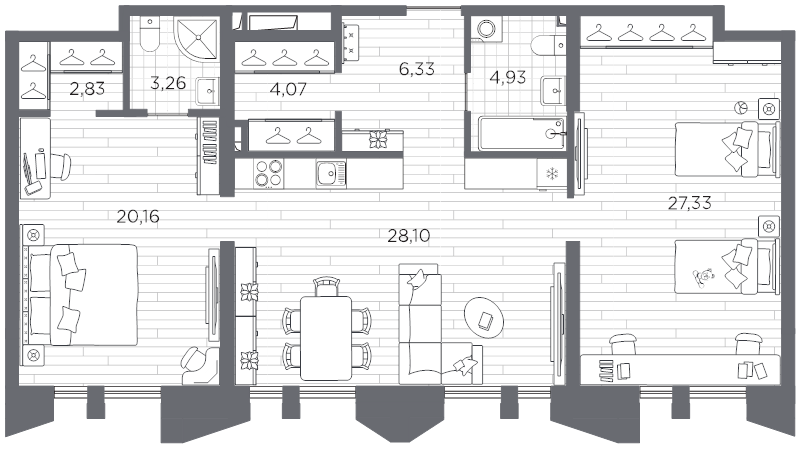 3 ккв (Евро) 97 м²