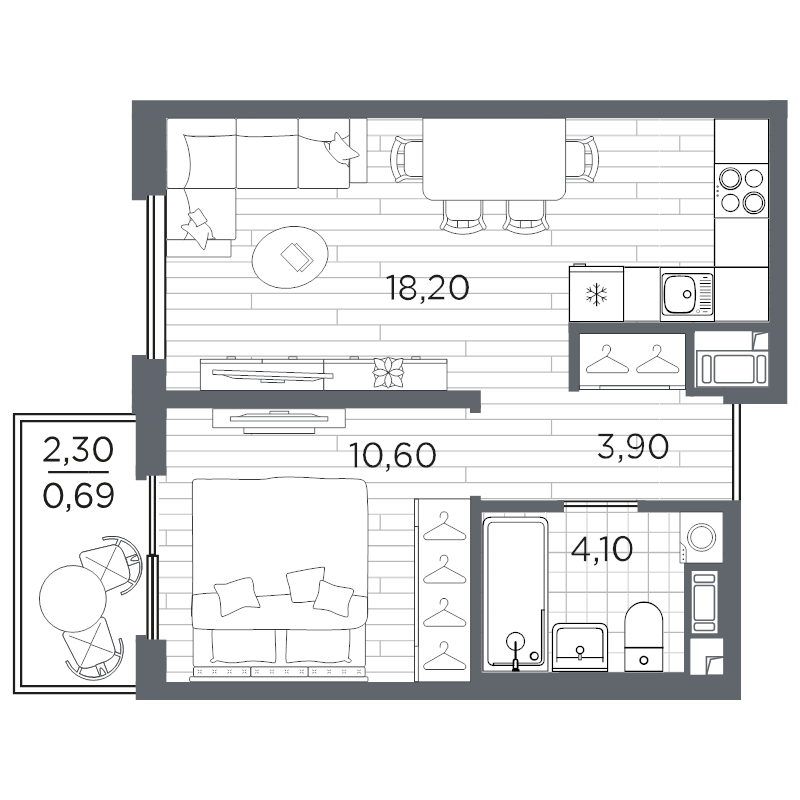 2 ккв (Евро) 37,5 м²