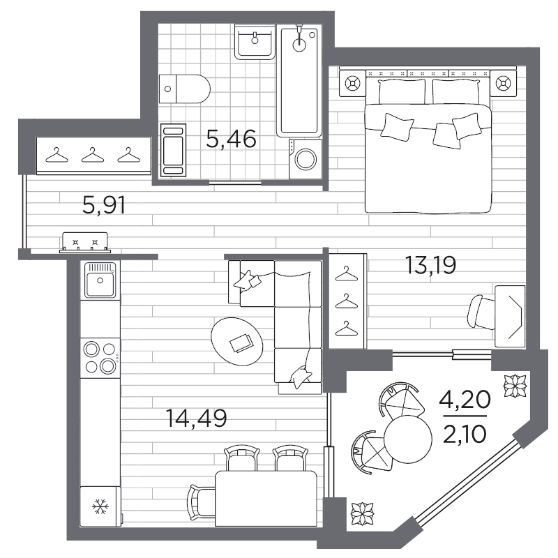 1 ккв 41,2 м²