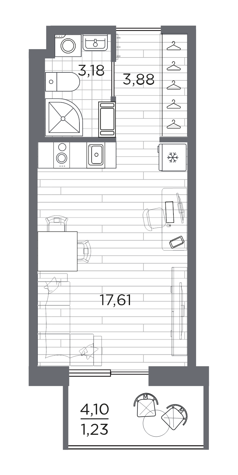 Студия 25,9 м²