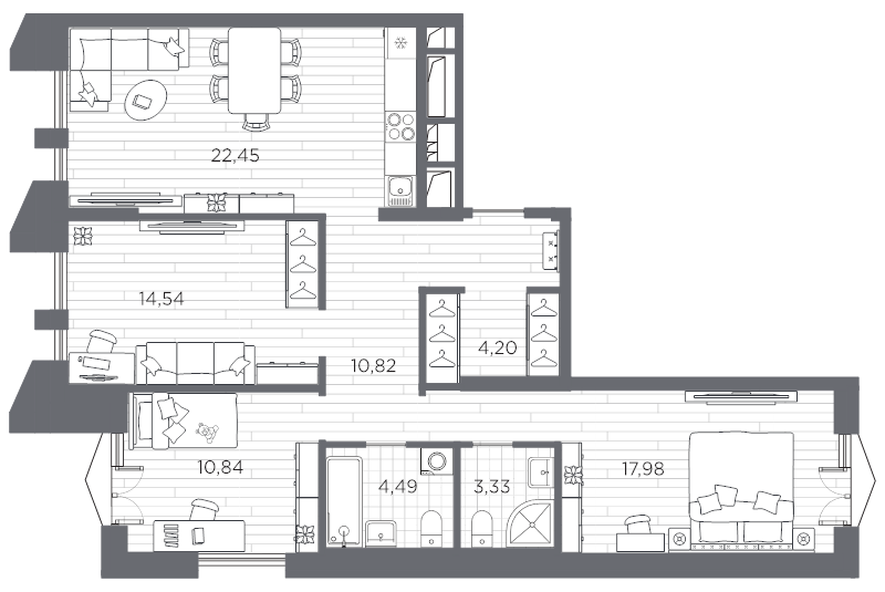 4 ккв (Евро) 88,7 м²