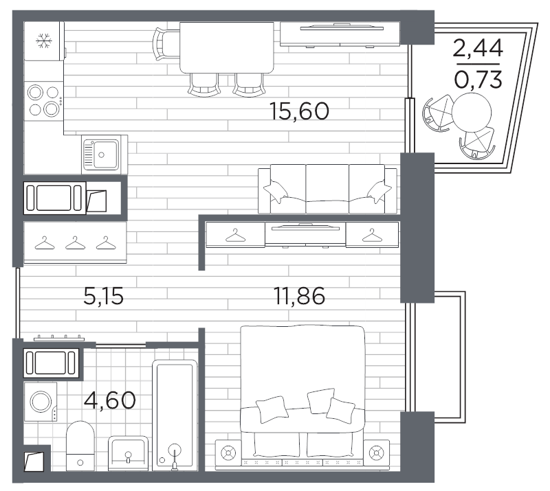 2 ккв (Евро) 37,9 м²
