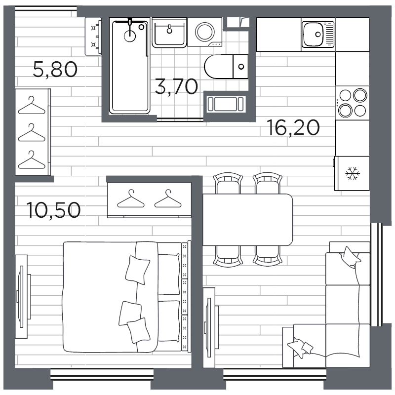 2 ккв (Евро) 36,2 м²