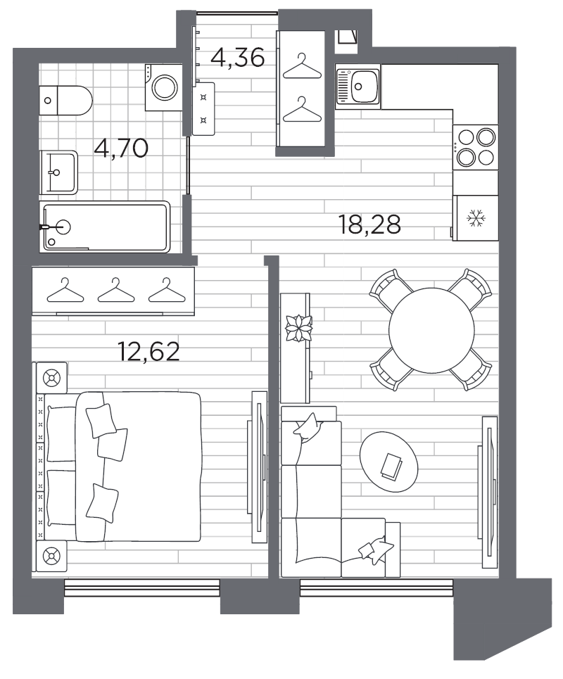 2 ккв (Евро) 40 м²